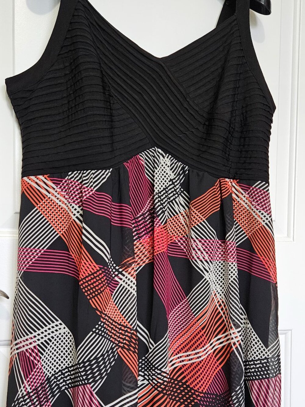 Catherines NWT Sleeveless Abstract Plaid Maxi Dress Plus Size 22W